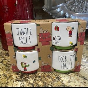 Rae Dunn Peanuts Christmas Ramekin mini baking dish set of 4 Brand new